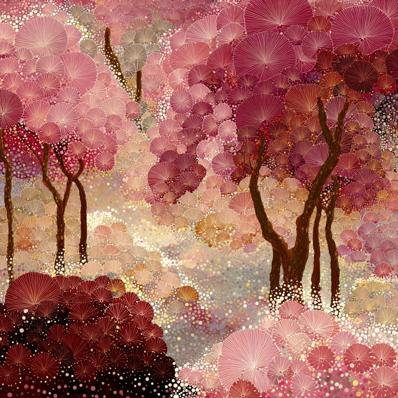 Art mural sur toile Crimson Dream Grove, L 30 po x H 30 po x P 1,5 po