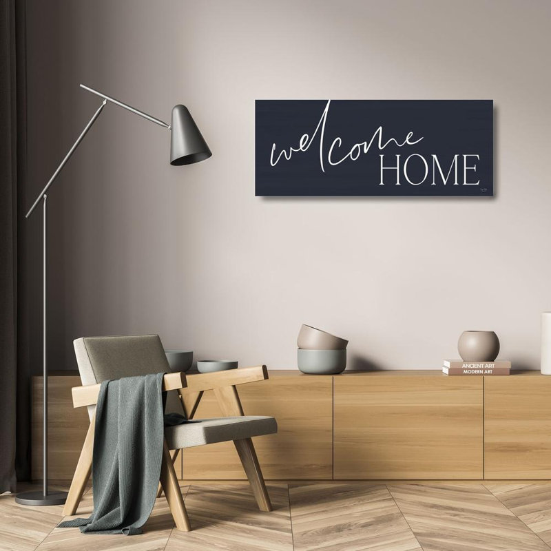 «Gracie Oaks Lux + Me Designs Gallery», art sur toile tendue: Welcome Home, H 12 po x l 24 po