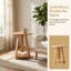 Table d'appoint ronde à 2 niveaux en bois massif avec plateau, table de bout Farmhouse pour le salon, la chambre à coucher ou un petit espace