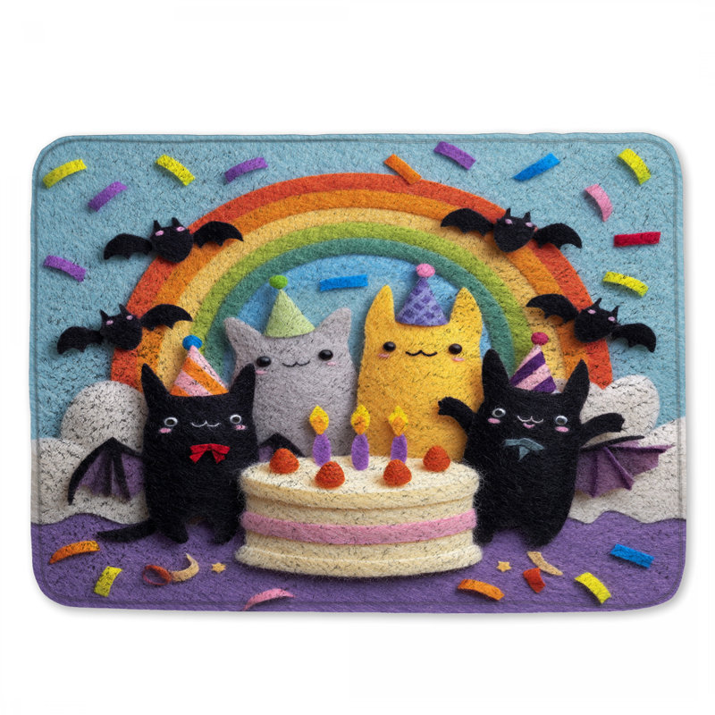 Tapis de bain Felt Cats, L 24 po x L 17 po