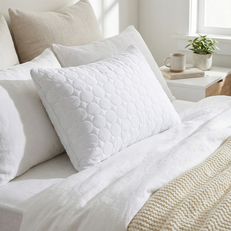 Protège-oreiller imperméable Remedy - Housse de coussin en coton hypoallergénique avec fermeture à glissière pour aider à prévenir les punaises de lit et les acariens
