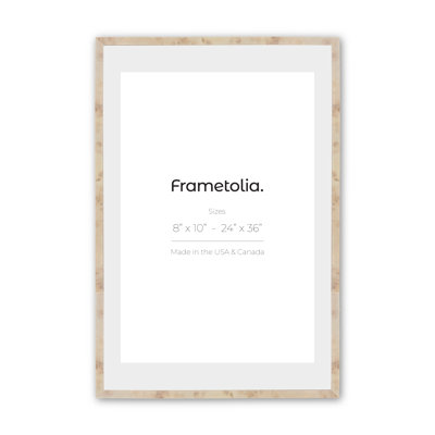 Medium Width Burlwood Solid Wood Matte Picture Frame with Mat