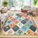 Floral Machine Washable Rug Stain-Resistant Farmhouse Accent Carpet with Non-Slip Backing Soft Low Pile Indoor Mat for Living Room Bedroom Dining Room