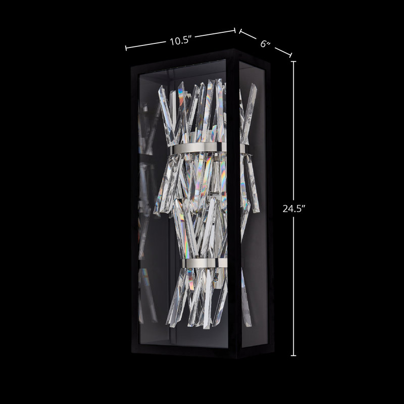 Glacier Esterno 25 In  Black Fluorocarbon Outdoor Wall Sconce