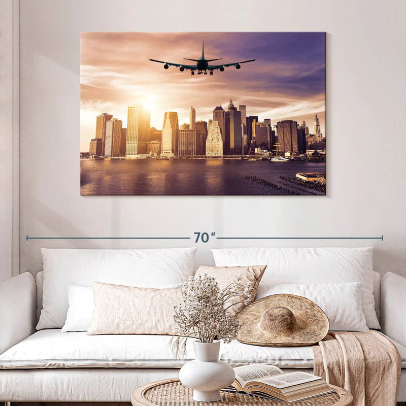 Mehar Airplane In The City, 32" H x 48" W