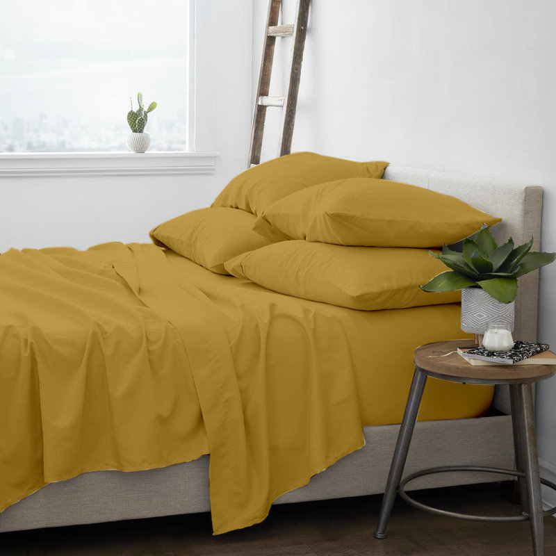Ensemble de draps en micro-fibre, Double, Or