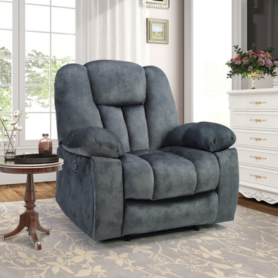 Quiteris 41.34" W Upholstered Heated Massage Manual Recliner