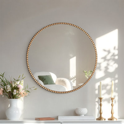 Round Metal Frame Wall Accent Mirror