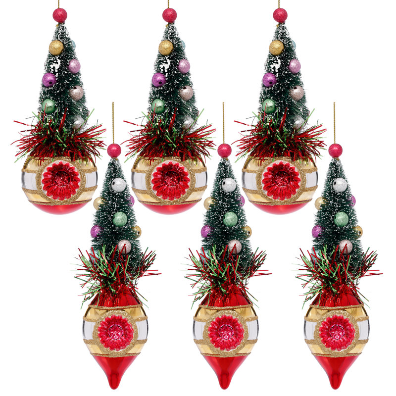 Mini Tree Topper Ornament, Set Of 12  - 8 Inches