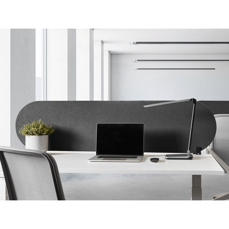 Grey Desk Dividers, 40cm H x 160cm L, Dark Grey