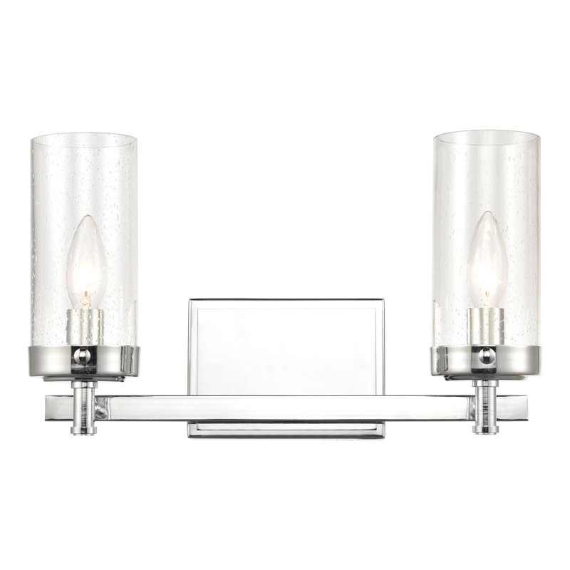 Éclairage pour salle de bain 2 lumières Melinda - Chrome poli 15 po, H 9 po x l 15 po x P 5 po, Deux lumières
