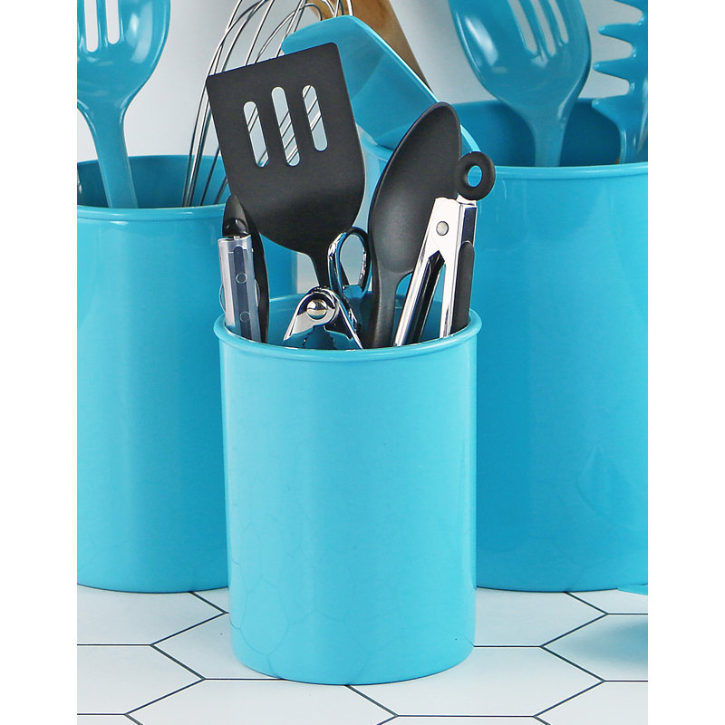 Pot à ustensiles en plastique, Turquoise