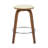 Hoxha Leather Round Counter Stool With Stained Poplar Wood Frame And 360-Degree Swivel Hoxha Collection-106908434