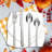 24-Piece Silver & Black Flatware Set for 6 – Stainless Steel Utensils with Elegant Finish for Weddings, Banquets & Casual Dining