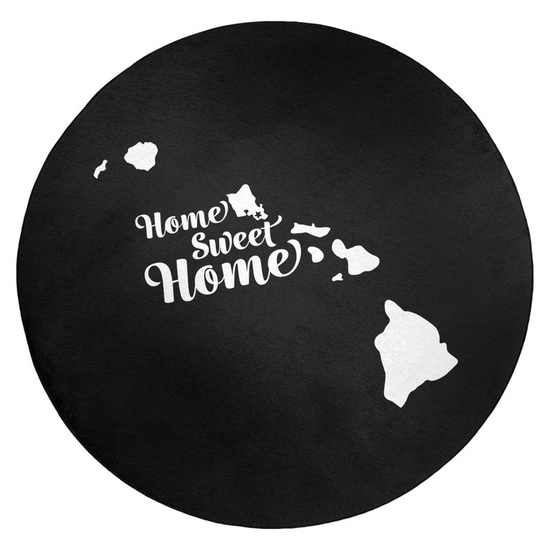 Tapis en poly-chenille honolulu à la maison, Rond 5 pi