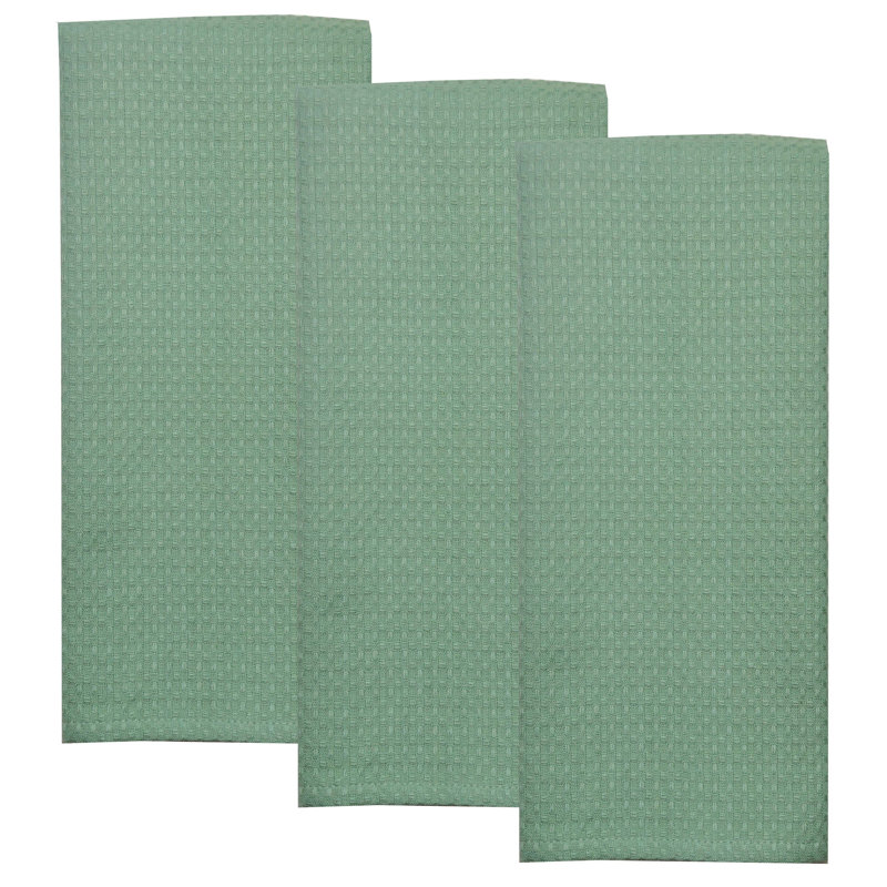 Cotton Waffle Tea Towel Kitchen Towel, Light Green