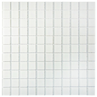 11.8" X 11.8" Matte Finished Glass Mosaic Tile