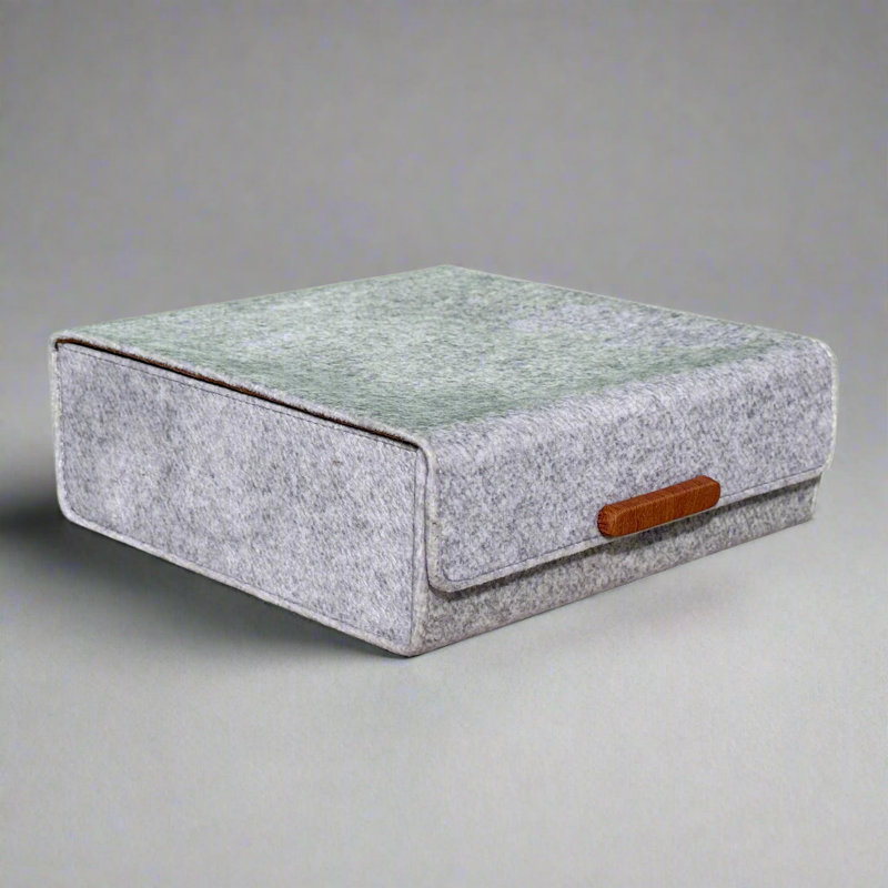 Boîte à bijoux en cuir pour lui, Gris