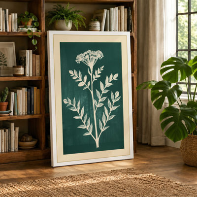 Study in White Botanical - Wrapped Canvas