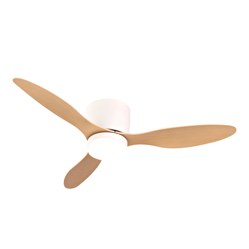42-Inch Ceiling Fan With Light, Ultra-Slim Flush-Mount Design, 3 Abs Plastic Blades, Remote Control Included, 6-Speed Adjustment, Reversible Dc Motor, Quiet Operation, Ideal For Bedrooms, Indoor/Outdo