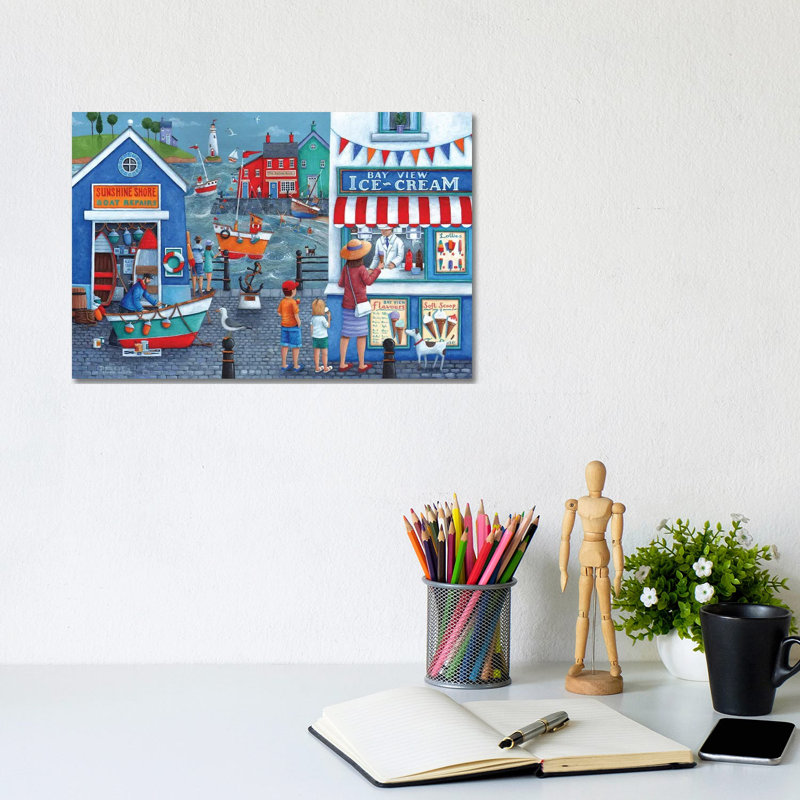 Seaside Icecreams by Peter Adderley - Wrapped Canvas Gallery-Wrapped Canvas Giclée, 20.32 cm H x 30.48 cm W