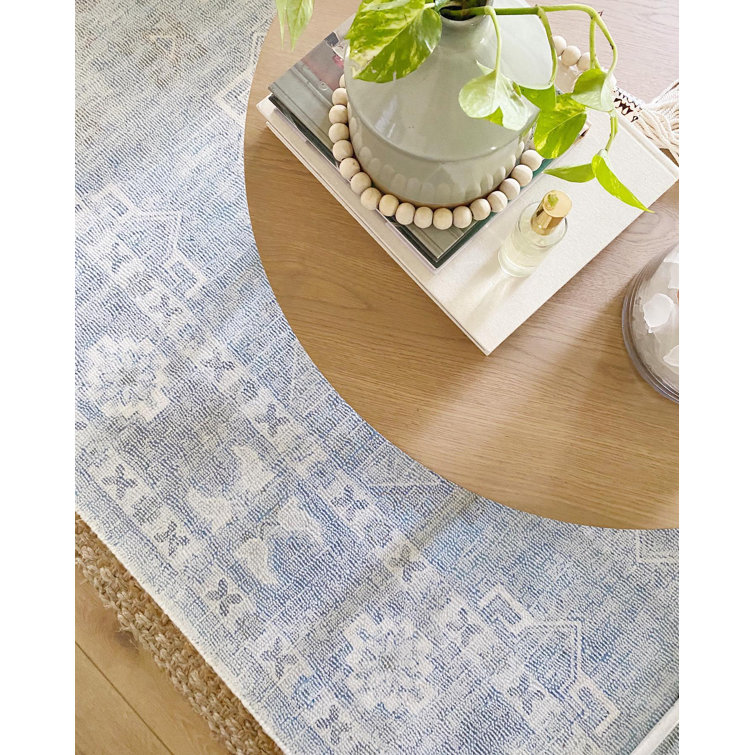 Anita Boho Denim and Wool Scatter Rug by Christopher Knight Home - Blue