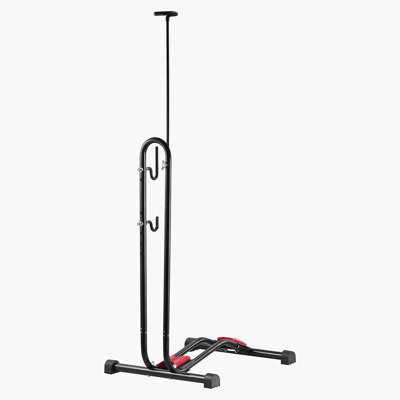 Support à vélo, support à vélo vertical pour les vélos de montagne et de route de 16 à 27,5 pouces, support à vélo vertical et horizontal pour le stationnement et le rangement sécurisés dans le garage, le camion, intérieur, extérieur, noir