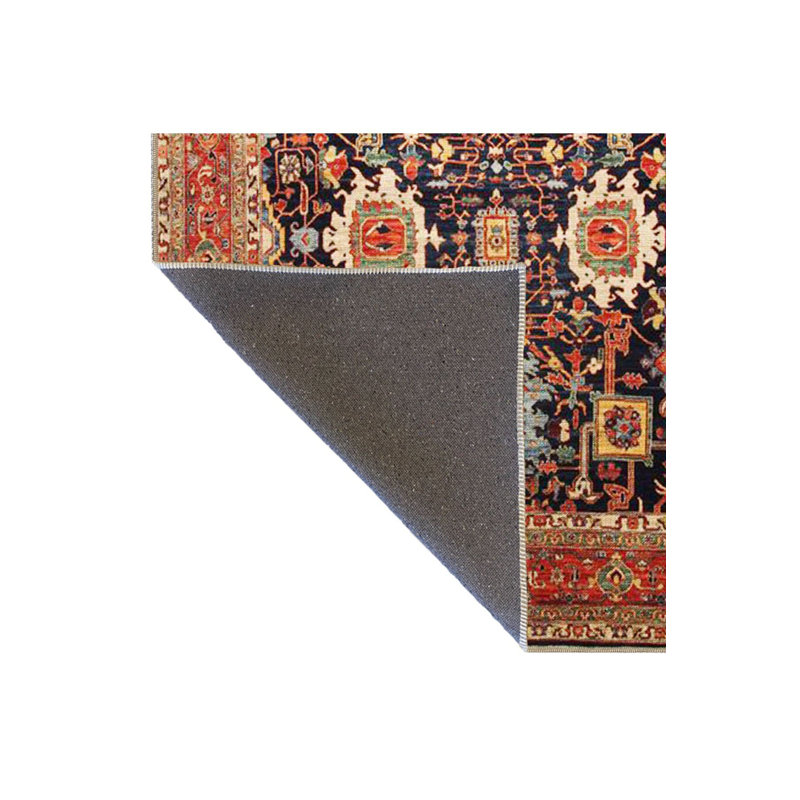 Tapis décoratif à motifs géométriques noir et orange, Tapis de couloir 2 pi 6 po x 6 pi 7 po inclus