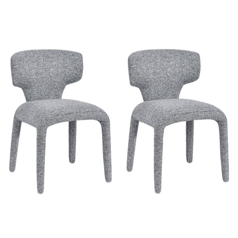 Chaise d'appoint moderne rembourrée en tissu, Gris foncé