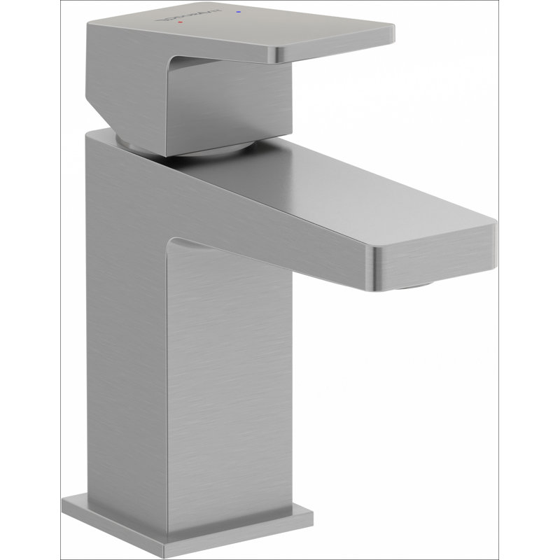 DuraSquare Single Hole 1 Handle 5-3/4 Tall Bathroom Sink Faucet (w/ drain assembly), Brushed Nickel