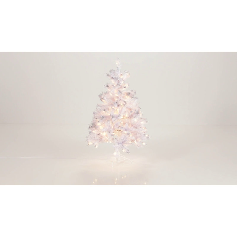 The Holiday Aisle® Winchester White Pine Tree with Clear Lights