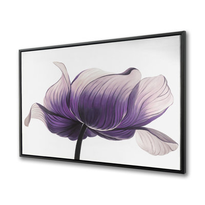 Fleur d'anémone mauve - toile encadrée pour la décoration intérieure