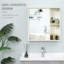 Armoire de salle de bain blanche à miroir avec 2 tablettes de rangement, 24,02 po x 25,5 po, à fixation murale