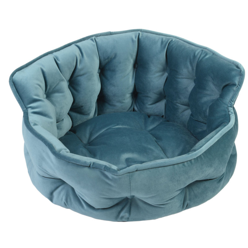 Lit pour tout-petits en velours touffeté Ketchum, Bleu sarcelle