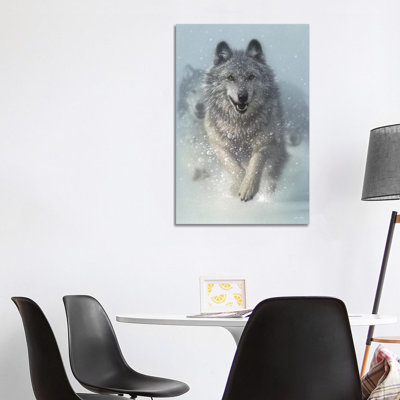 Chasse-neige - loups qui courent, vertical