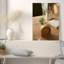 Art mural sur toile en bois avec horloge analogique moutarde-133068148