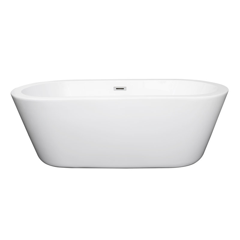 Mermaid 67'' x Soaking Acrylic Bathtub, Polished Chrome