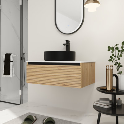 Meuble-lavabo mural écologique avec lavabo en céramique de qualité supérieure