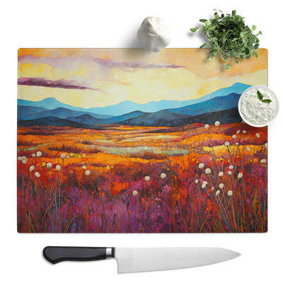 Landscape Colour Field  Glass Chopping Board