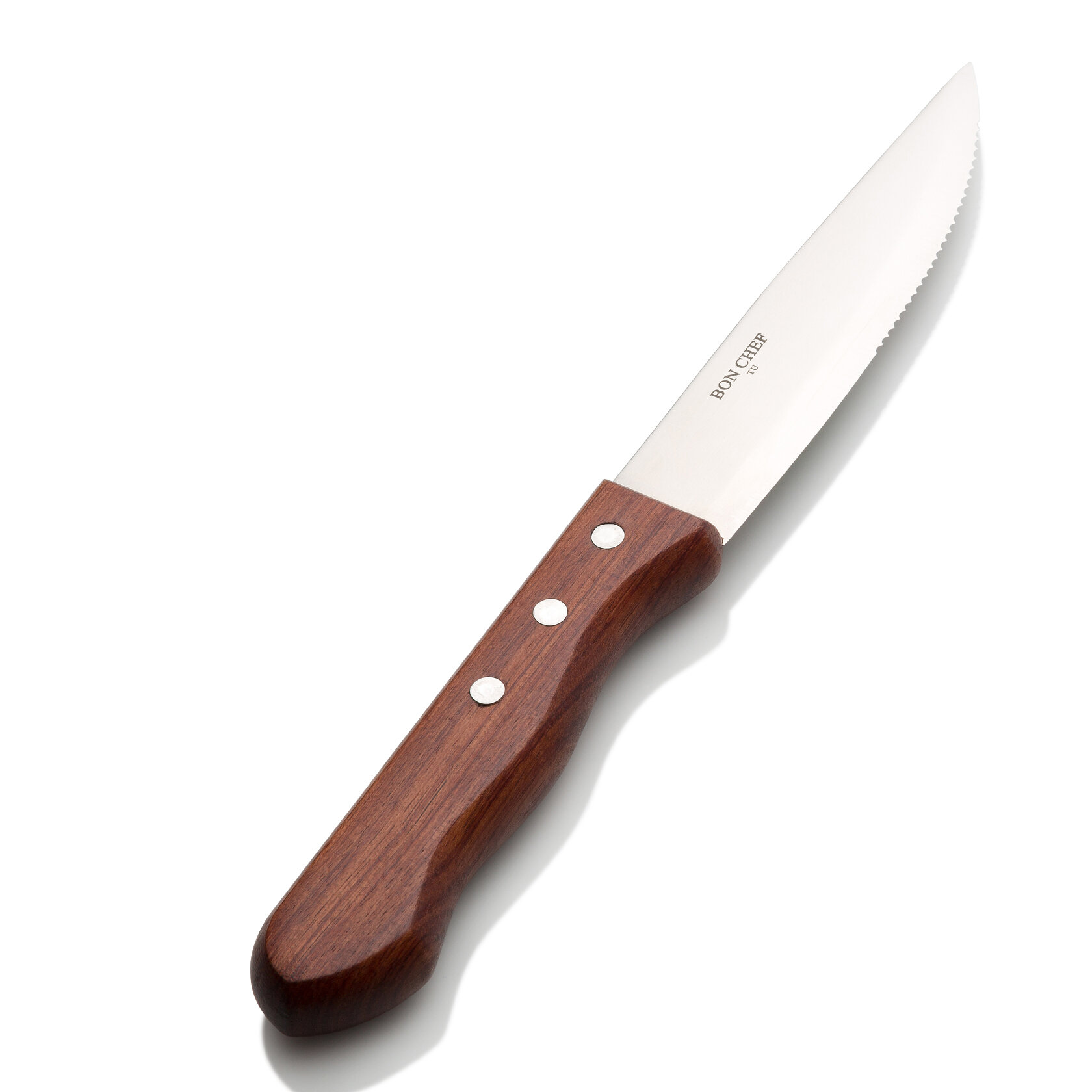 Set of 12 Delco by Oneida Elite Stainless Wooden Handle Steak Knives