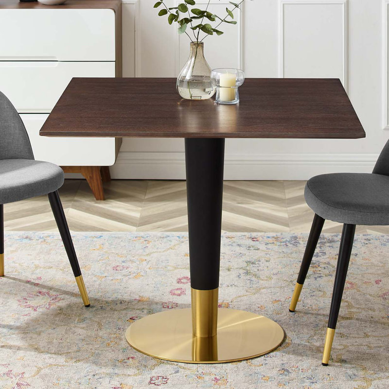 Table de salle à manger Zinque, l 35,5 po x L 35,5 po pi, Noyer cerise