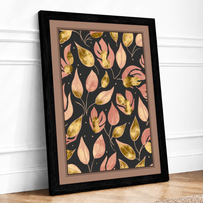 Autumn Leaf Pattern Botanical - Framed Print