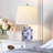 18.9" Blue Porcelain Jar Table Lamps for Living Room, Bedroom,Includes Bulbs