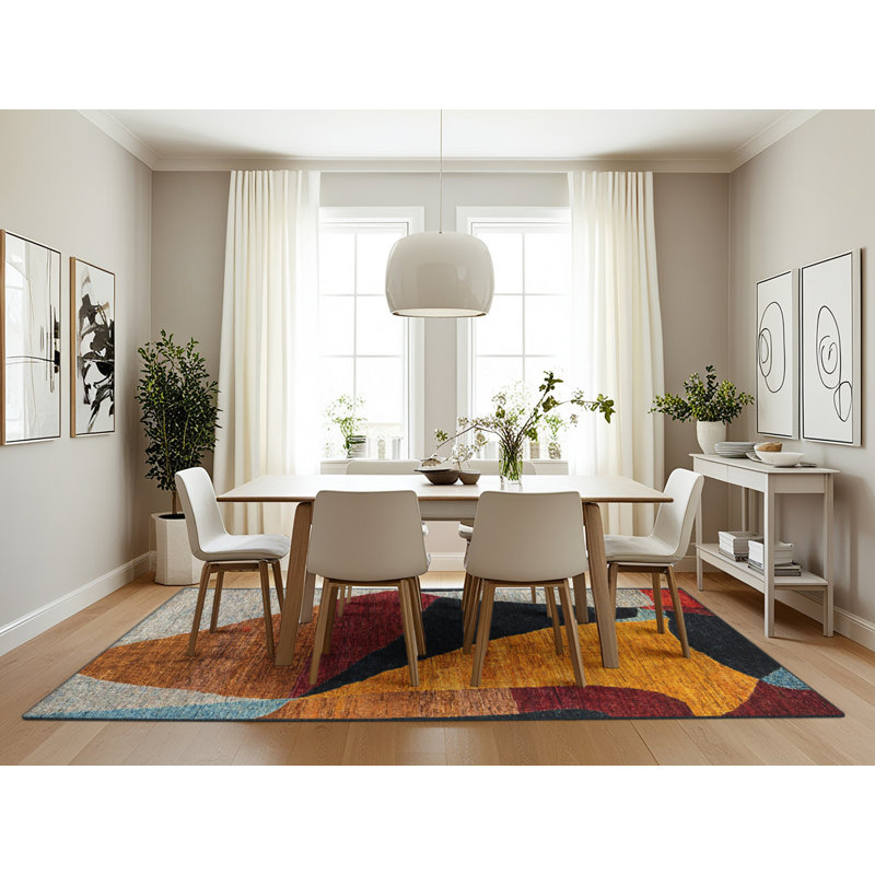 Moin Abstract Indoor Rug, Rectangle 7' x 10'