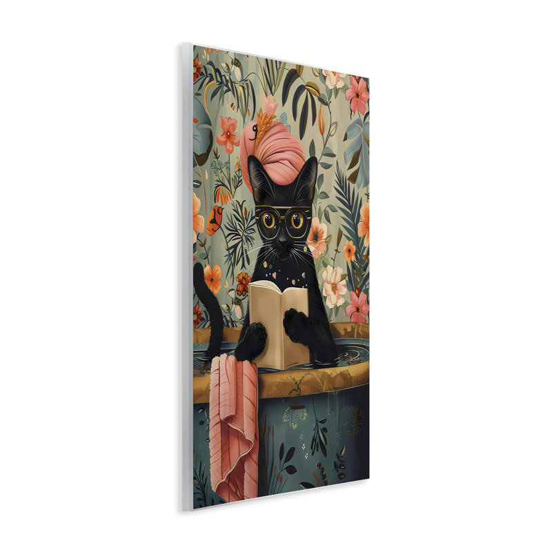 Plaque murale pour baignoire Kitty Wash Day, design par LSR Design Studio, H 15 po x l 10 po