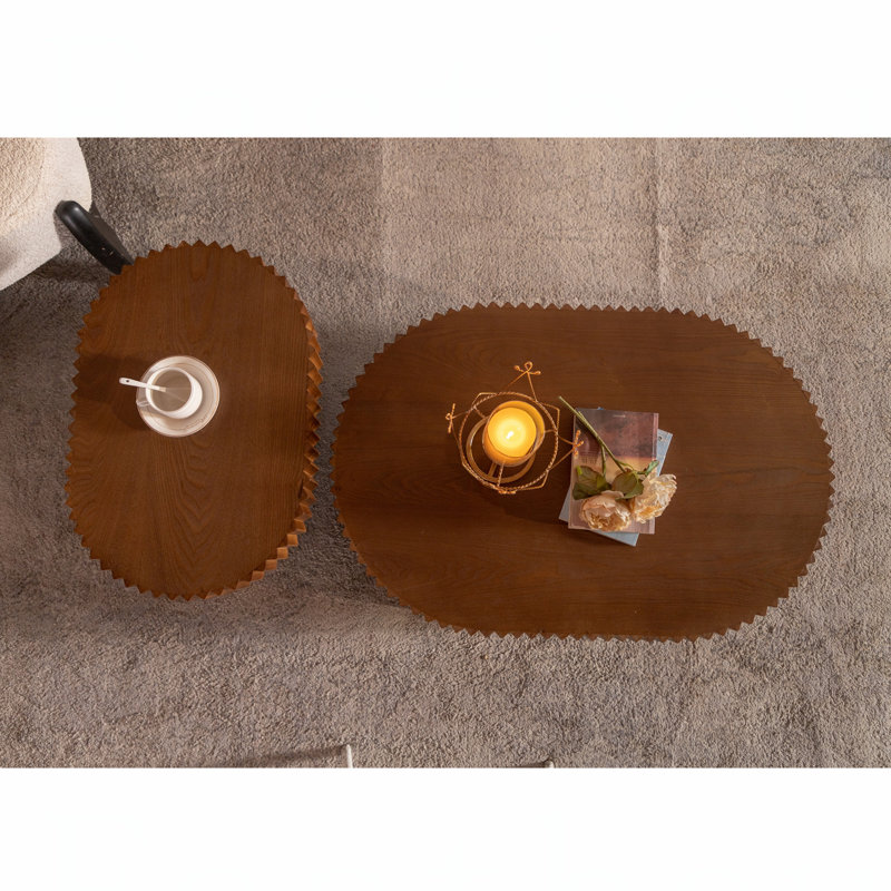 Table basse moderne en forme de goutte à DEL avec surface durable et assemblage facile pour des salons élégants
