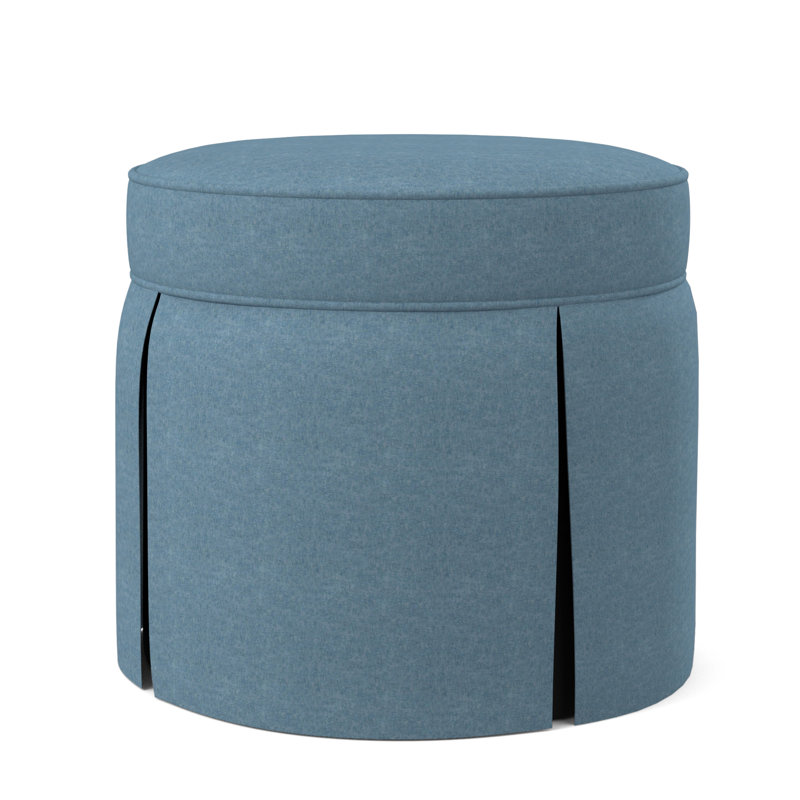 Bella Round Ottoman, Edworth Ocean Viscose