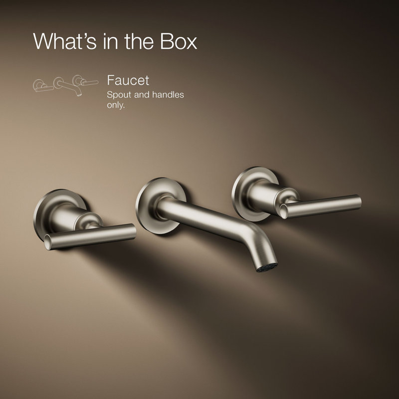 Purist® Wall-Mounted Bathroom Faucet, Vibrant Brushed Nickel, Lever Handle