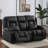 Faux Leather Power Reclining Home Theater Seating with Cup Holder-782728272
