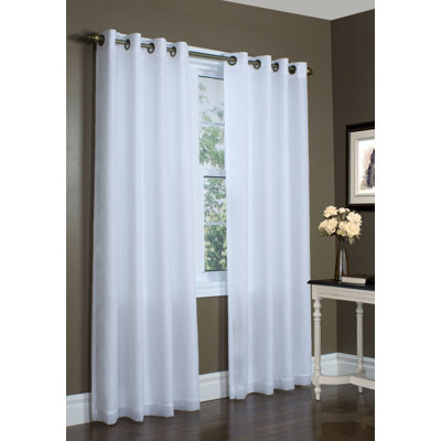 Galion Solid Color Semi-Sheer Thermal Grommet Single Curtain Panel